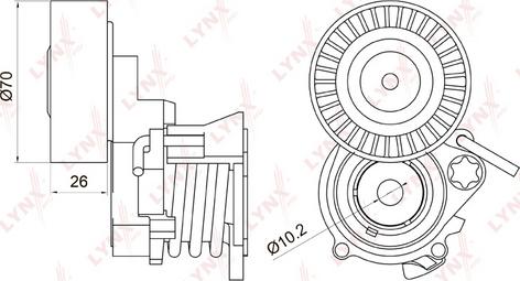 LYNXauto PT-3006 - Belt Tensioner, v-ribbed belt autospares.lv