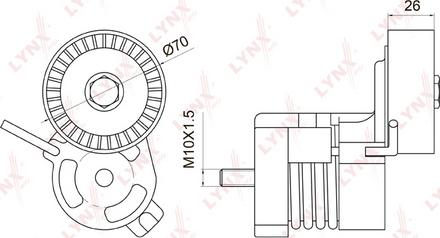 LYNXauto PT-3008 - Belt Tensioner, v-ribbed belt autospares.lv