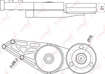 LYNXauto PT-3002 - Belt Tensioner, v-ribbed belt autospares.lv