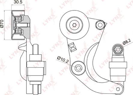 LYNXauto PT-3016 - Belt Tensioner, v-ribbed belt autospares.lv