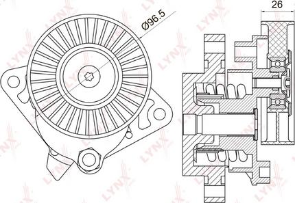 LYNXauto PT-3017 - Belt Tensioner, v-ribbed belt autospares.lv