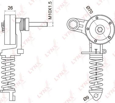 LYNXauto PT-3034 - Belt Tensioner, v-ribbed belt autospares.lv