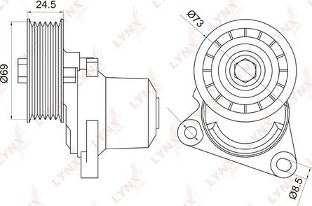 LYNXauto PT-3026 - Belt Tensioner, v-ribbed belt autospares.lv