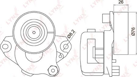 LYNXauto PT-3020 - Belt Tensioner, v-ribbed belt autospares.lv