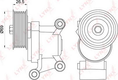 LYNXauto PT-3196 - Belt Tensioner, v-ribbed belt autospares.lv