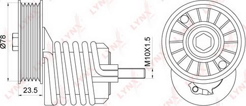 LYNXauto PT-3164 - Belt Tensioner, v-ribbed belt autospares.lv