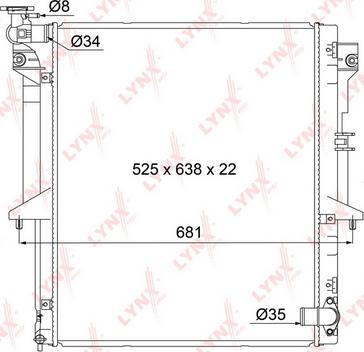 LYNXauto RB-1096 - Radiator, engine cooling autospares.lv