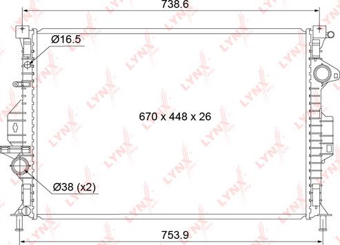 LYNXauto RB-1036 - Radiator, engine cooling autospares.lv