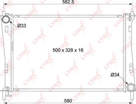 LYNXauto RB-1037 - Radiator, engine cooling autospares.lv