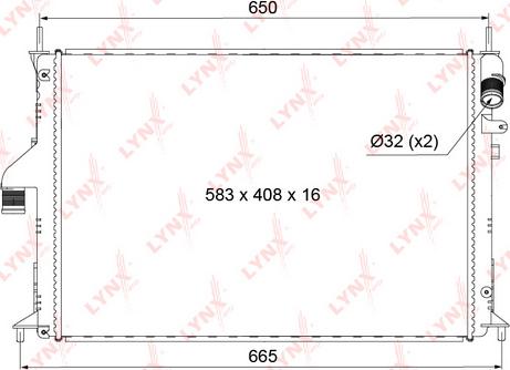 LYNXauto RB-1024 - Radiator, engine cooling autospares.lv