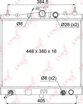 LYNXauto RB-1102 - Radiator, engine cooling autospares.lv