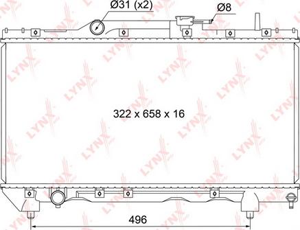 LYNXauto RB-1127 - Radiator, engine cooling autospares.lv