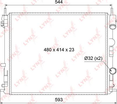 LYNXauto RM-1026 - Radiator, engine cooling autospares.lv