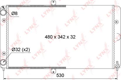 LYNXauto RM-1137 - Radiator, engine cooling autospares.lv