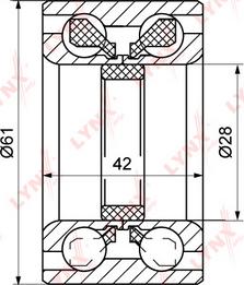 LYNXauto WB-1049 - Wheel hub, bearing Kit autospares.lv