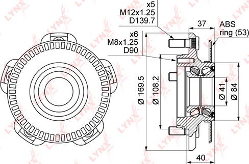 LYNXauto WH-1054 - Wheel hub, bearing Kit autospares.lv