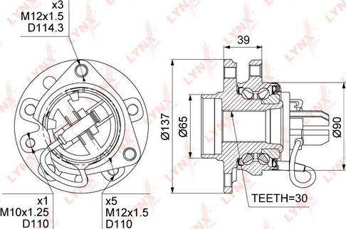 LYNXauto WH-1008 - Wheel hub, bearing Kit autospares.lv