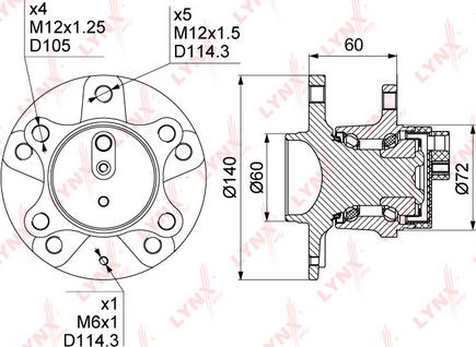 LYNXauto WH-1303 - Wheel hub, bearing Kit autospares.lv