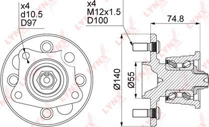 LYNXauto WH-1378 - Wheel hub, bearing Kit autospares.lv