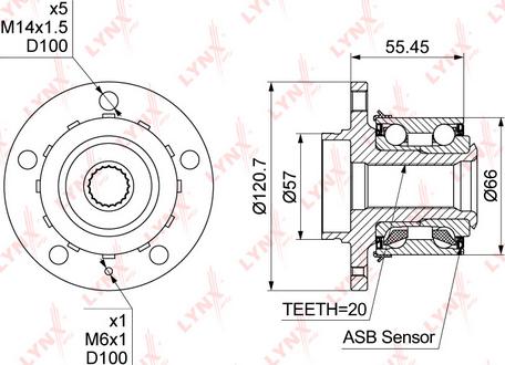 LYNXauto WH-1205 - Wheel hub, bearing Kit autospares.lv