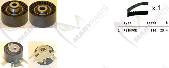 Mabyparts OBK010074 - Timing Belt Set autospares.lv