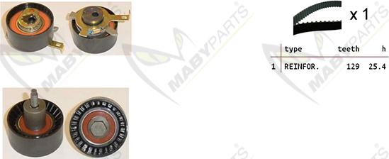 Mabyparts OBK010334 - Timing Belt Set autospares.lv