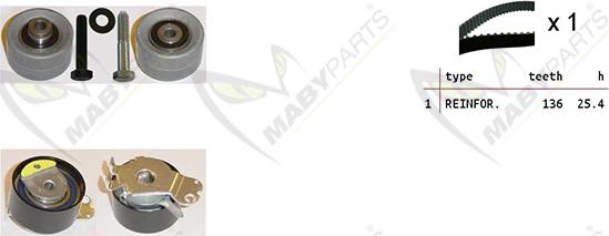 Mabyparts OBK010379 - Timing Belt Set autospares.lv