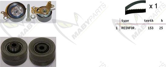 Mabyparts OBK010376 - Timing Belt Set autospares.lv