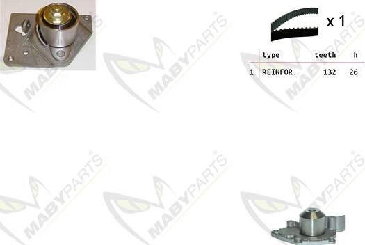 Mabyparts OBKWP0094 - Water Pump & Timing Belt Set autospares.lv