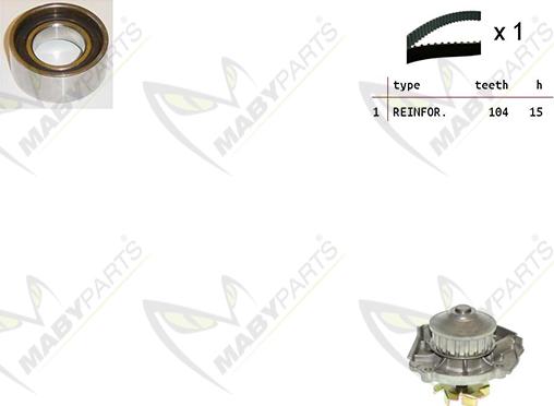 Mabyparts OBKWP0093 - Water Pump & Timing Belt Set autospares.lv