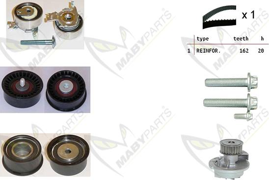 Mabyparts OBKWP0097 - Water Pump & Timing Belt Set autospares.lv