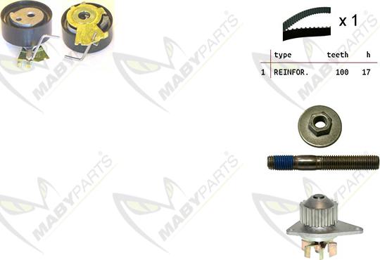 Mabyparts OBKWP0057 - Water Pump & Timing Belt Set autospares.lv