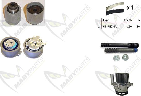 Mabyparts OBKWP0064 - Water Pump & Timing Belt Set autospares.lv