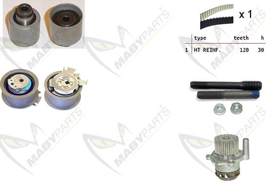 Mabyparts OBKWP0062 - Water Pump & Timing Belt Set autospares.lv