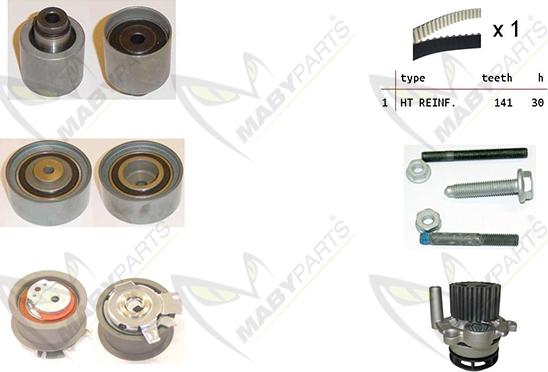 Mabyparts OBKWP0067 - Water Pump & Timing Belt Set autospares.lv