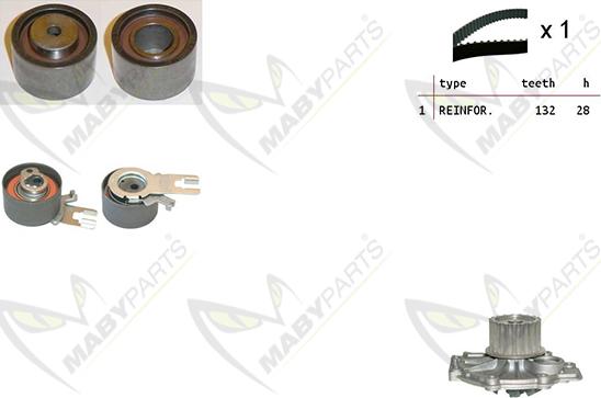 Mabyparts OBKWP0085 - Water Pump & Timing Belt Set autospares.lv