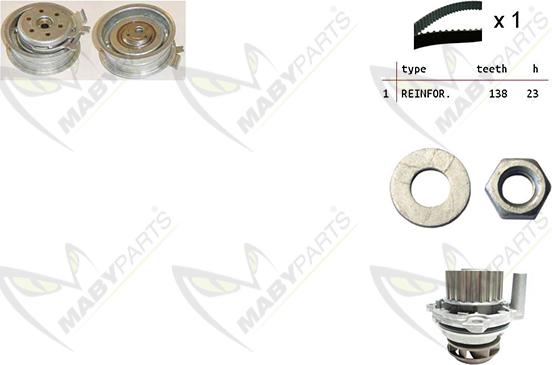 Mabyparts OBKWP0086 - Water Pump & Timing Belt Set autospares.lv