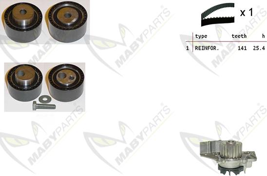 Mabyparts OBKWP0081 - Water Pump & Timing Belt Set autospares.lv