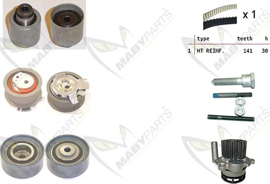 Mabyparts OBKWP0083 - Water Pump & Timing Belt Set autospares.lv