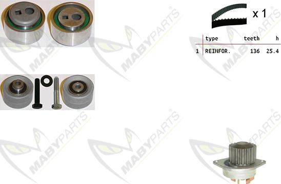 Mabyparts OBKWP0087 - Water Pump & Timing Belt Set autospares.lv