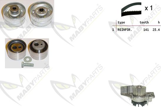 Mabyparts OBKWP0076 - Water Pump & Timing Belt Set autospares.lv