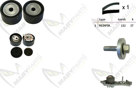 Mabyparts OBKWP0070 - Water Pump & Timing Belt Set autospares.lv
