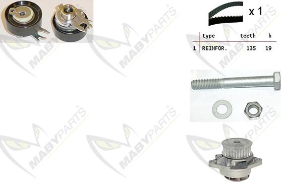 Mabyparts OBKWP0144 - Water Pump & Timing Belt Set autospares.lv