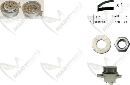 Mabyparts OBKWP0145 - Water Pump & Timing Belt Set autospares.lv