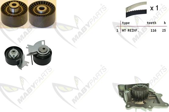 Mabyparts OBKWP0141 - Water Pump & Timing Belt Set autospares.lv