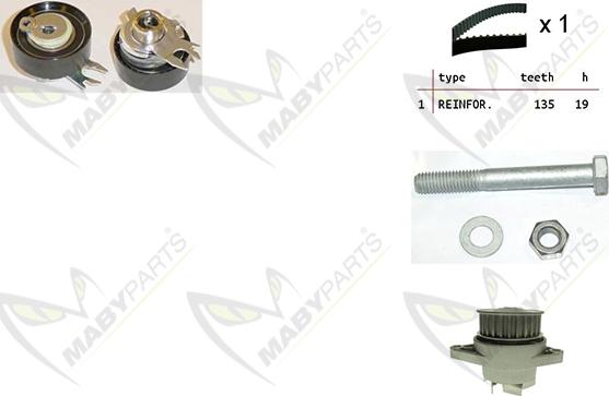 Mabyparts OBKWP0143 - Water Pump & Timing Belt Set autospares.lv