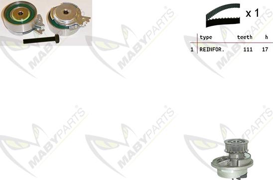 Mabyparts OBKWP0142 - Water Pump & Timing Belt Set autospares.lv