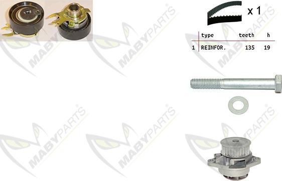 Mabyparts OBKWP0151 - Water Pump & Timing Belt Set autospares.lv