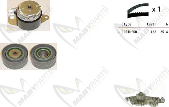 Mabyparts OBKWP0152 - Water Pump & Timing Belt Set autospares.lv