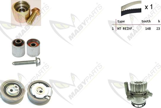 Mabyparts OBKWP0164 - Water Pump & Timing Belt Set autospares.lv